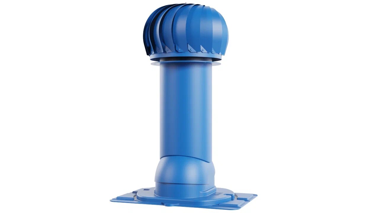 Роторная вентиляция с универсальным проходным элементом 110/550 (неутепленная), синий