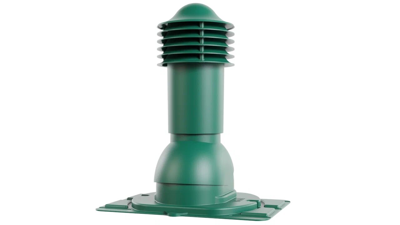 Труба вентиляционная с универсальным проходным элементом 110/550 (неутепленная), темно-зеленый