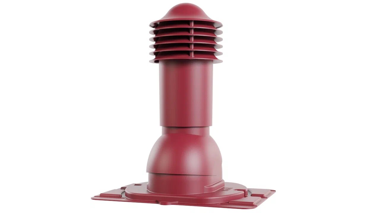 Труба вентиляционная с универсальным проходным элементом 110/550 (неутепленная), темно-красный