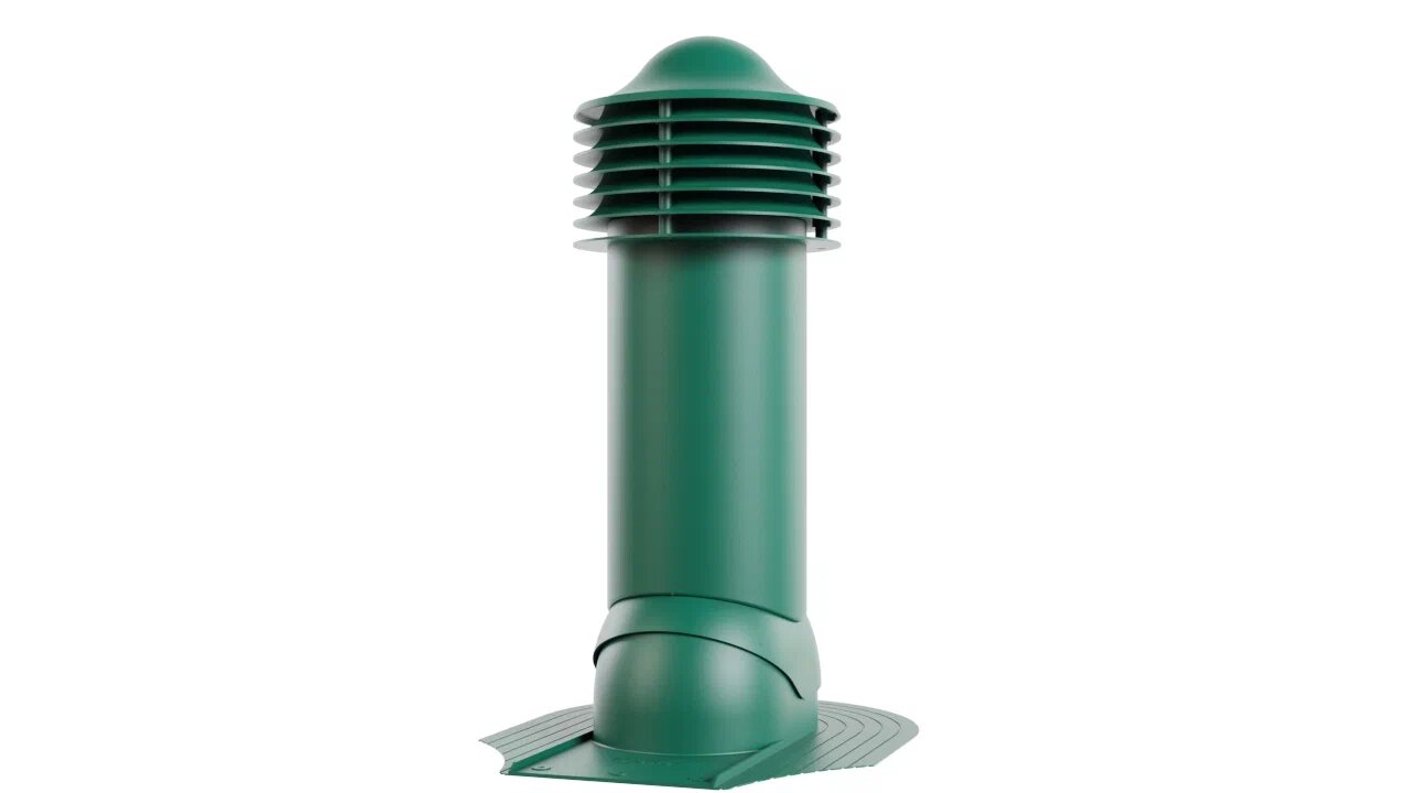 Труба вентиляционная для мягкой кровли (при монтаже) 150/650 (неутепленная), темно-зеленый