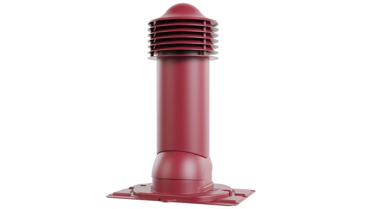 Труба вентиляционная с универсальным проходным элементом 150/650 (неутепленная), темно-красный