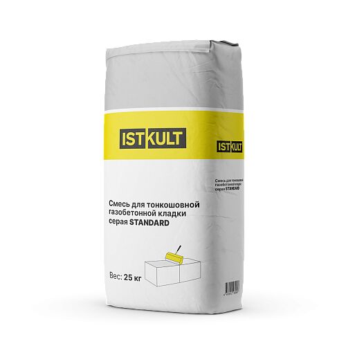 ISTKULT Клей для газобетона эконом раствор 25кг, серый