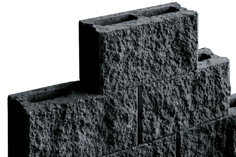 СКЦ-2Л-9Р черный камень бетонный стеновой колотый  , СКЦ-2Л-9Р черный камень бетонный стеновой         