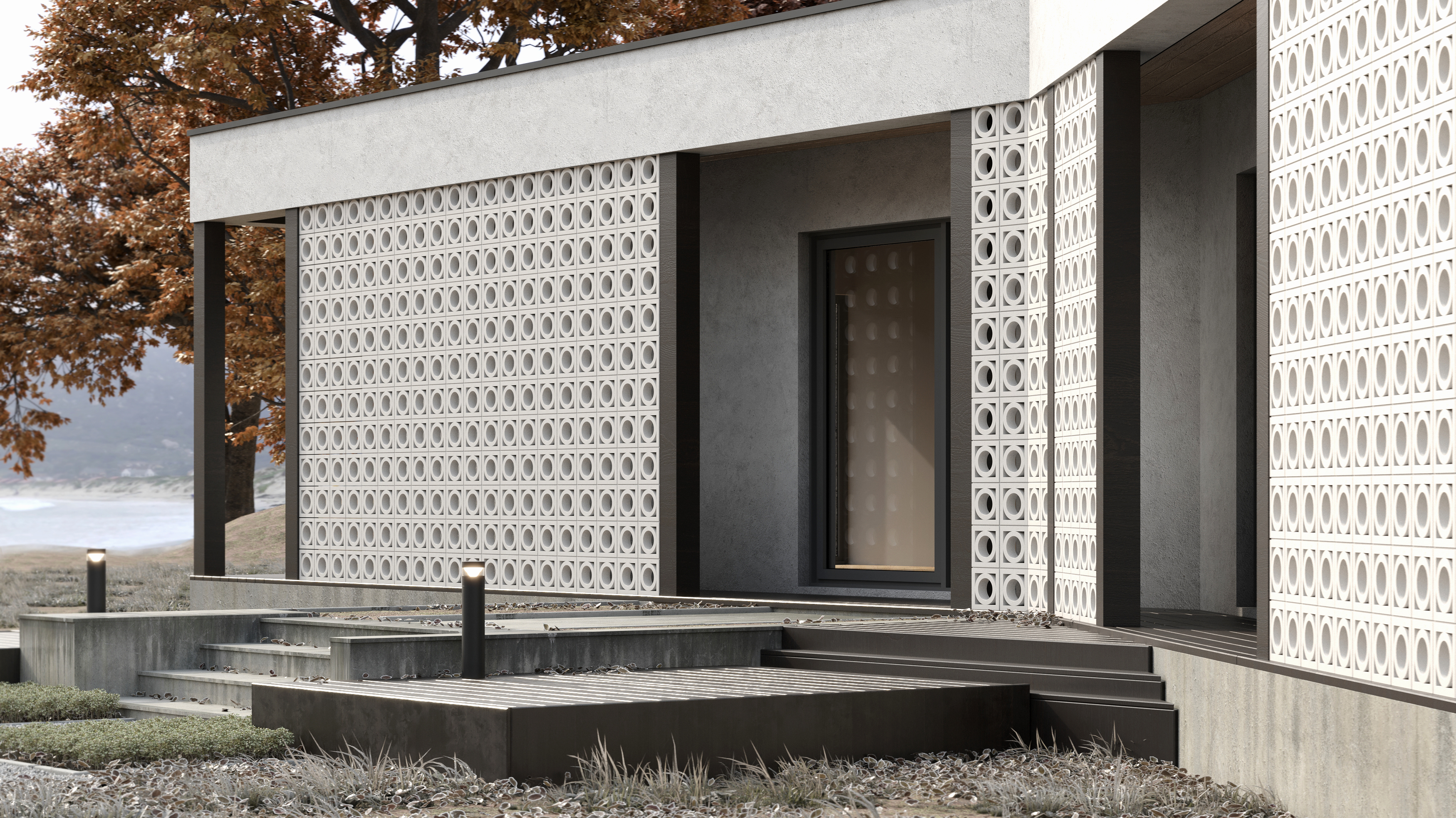 Блок архитектурный шлифованный Pipe (Пайп)-70 LUX 250х250мм Nokkel