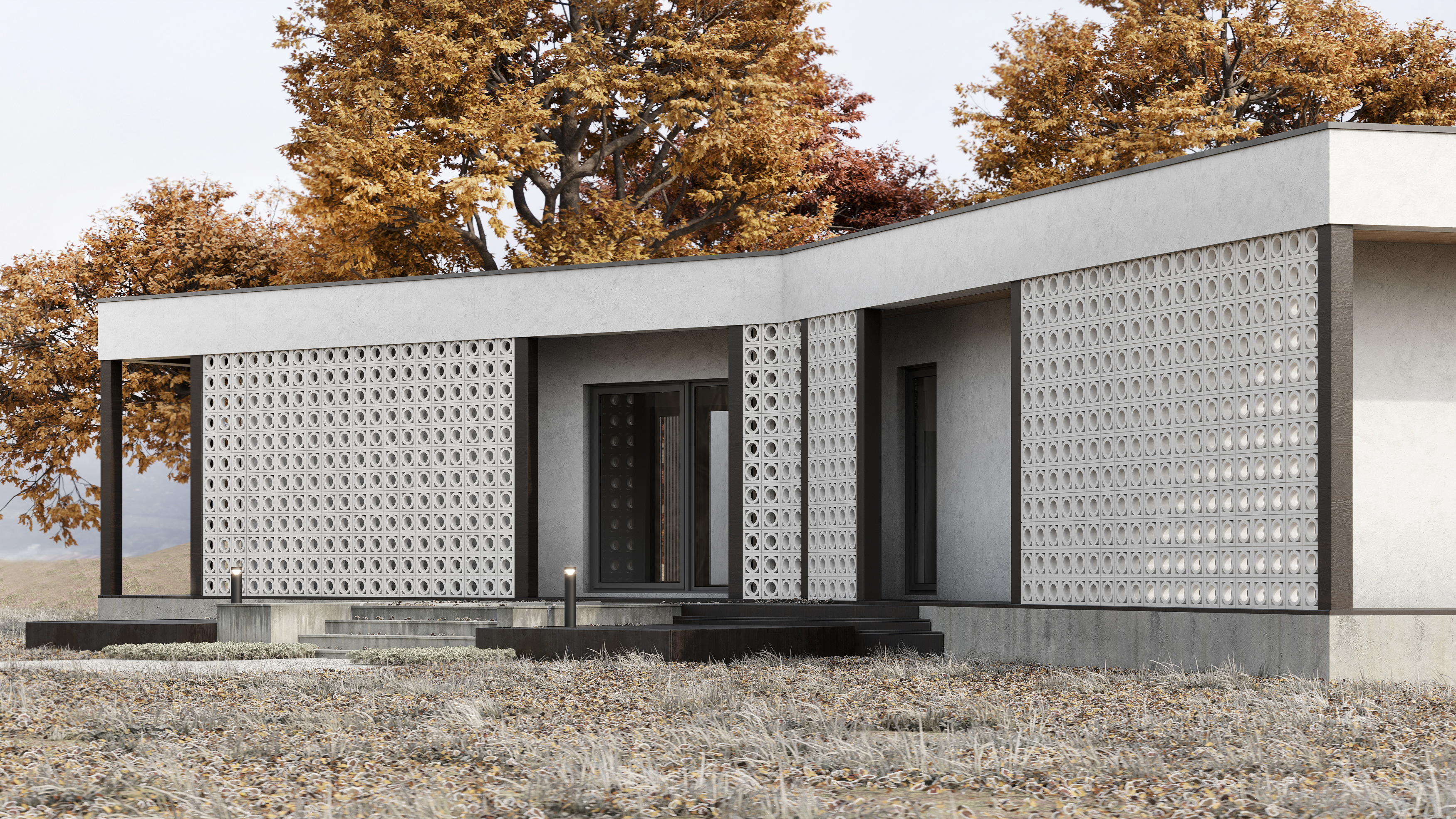 Блок архитектурный шлифованный Pipe (Пайп)-50 LUX серый 250х250мм Nokkel