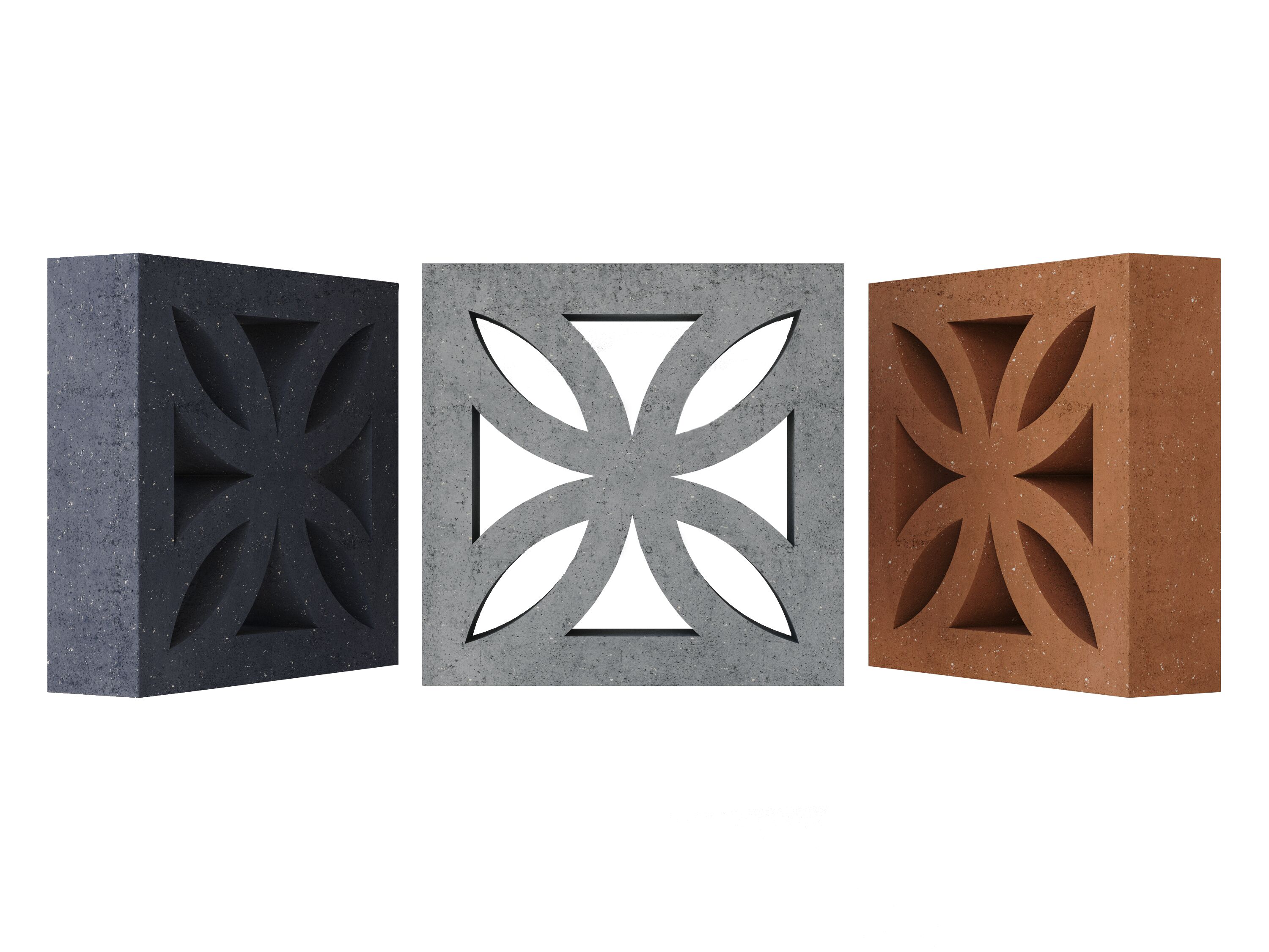 Блок архитектурный шлифованный Icon (Айкон)-90 LUX серый 250х250мм Nokkel