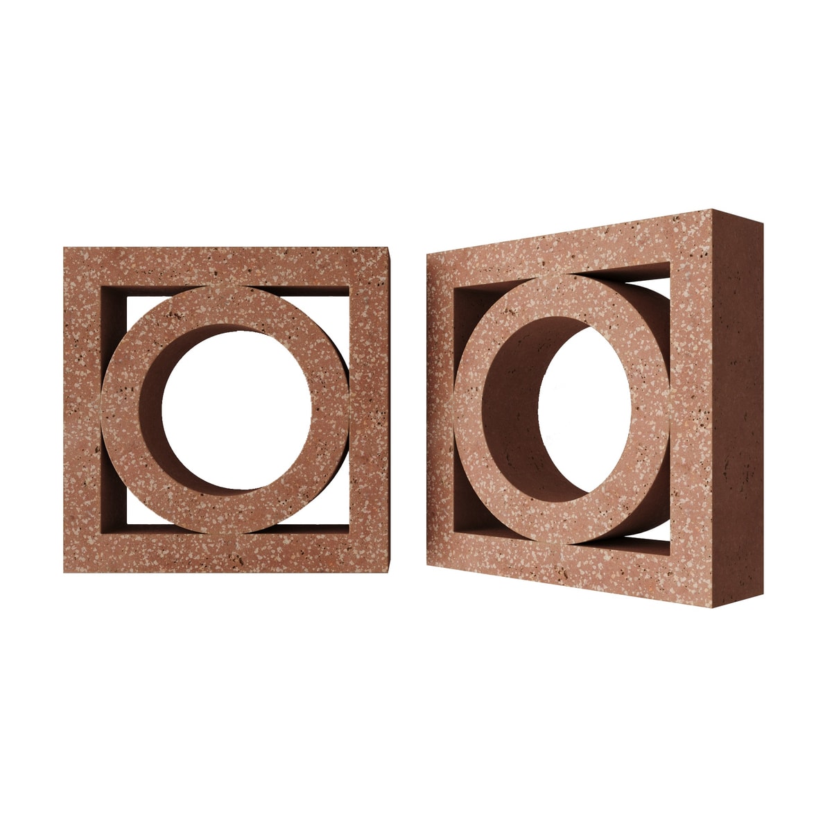 Блок архитектурный шлифованный Pipe (Пайп)-70 LUX 250х250мм Nokkel, терракотовый