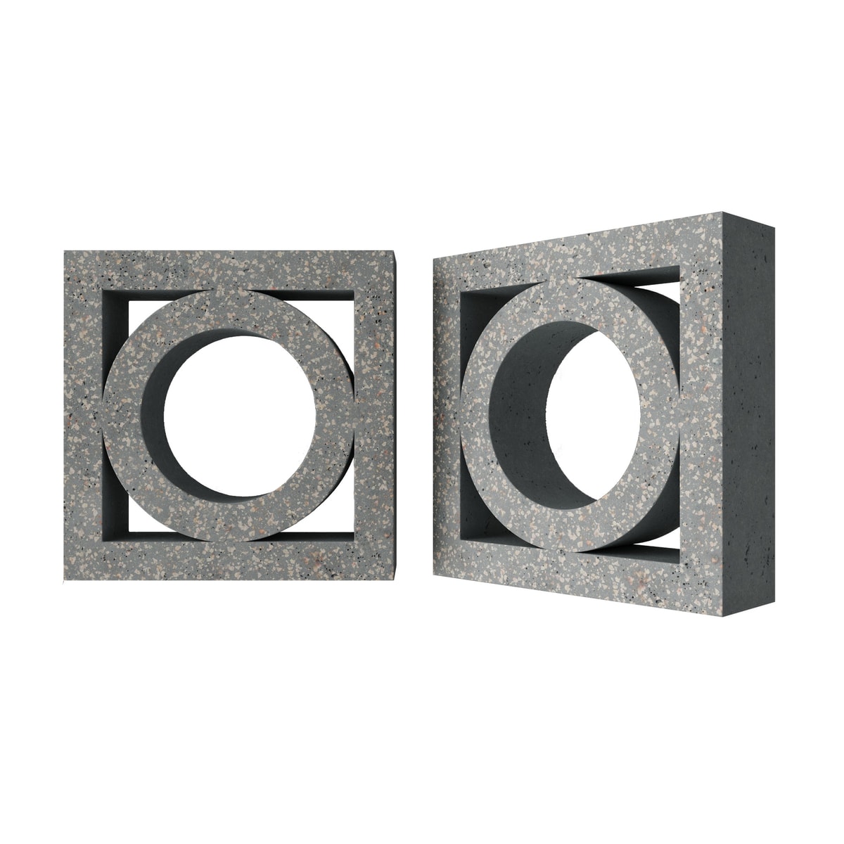 Блок архитектурный шлифованный Pipe (Пайп)-70 LUX серый 250х250мм Nokkel, серый