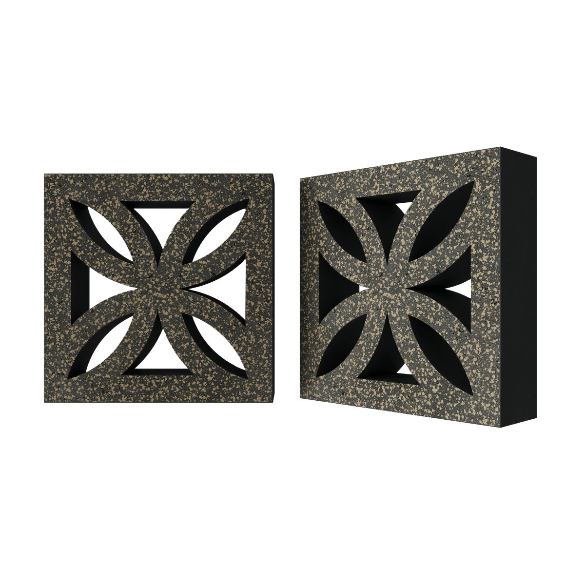 Блок архитектурный шлифованный Icon (Айкон)-50 LUX 250х250мм Nokkel, Блок архитектурный шлифованный Icon (Айкон)-50 LUX черный 250х250мм Nokkel