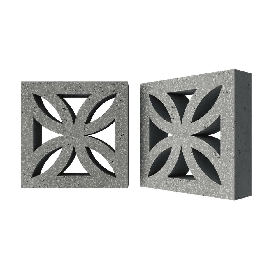 Блок архитектурный шлифованный Icon (Айкон)-50 LUX серый 250х250мм Nokkel, серый