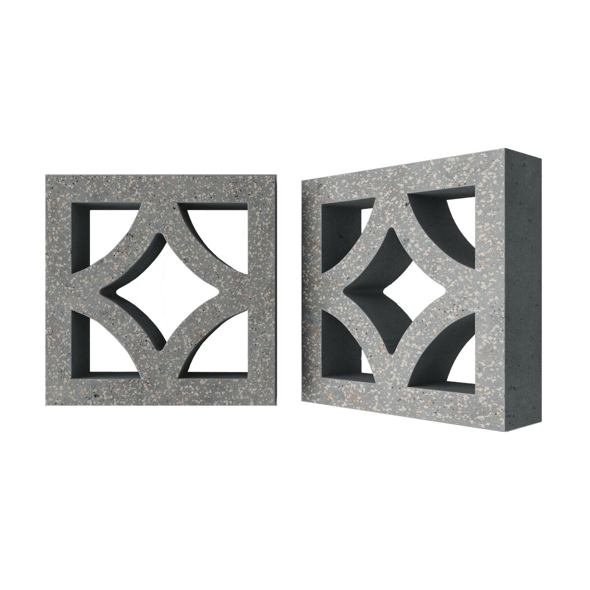 Блок архитектурный шлифованный Stone (Стоун)-70 LUX серый 250х250мм Nokkel, серый