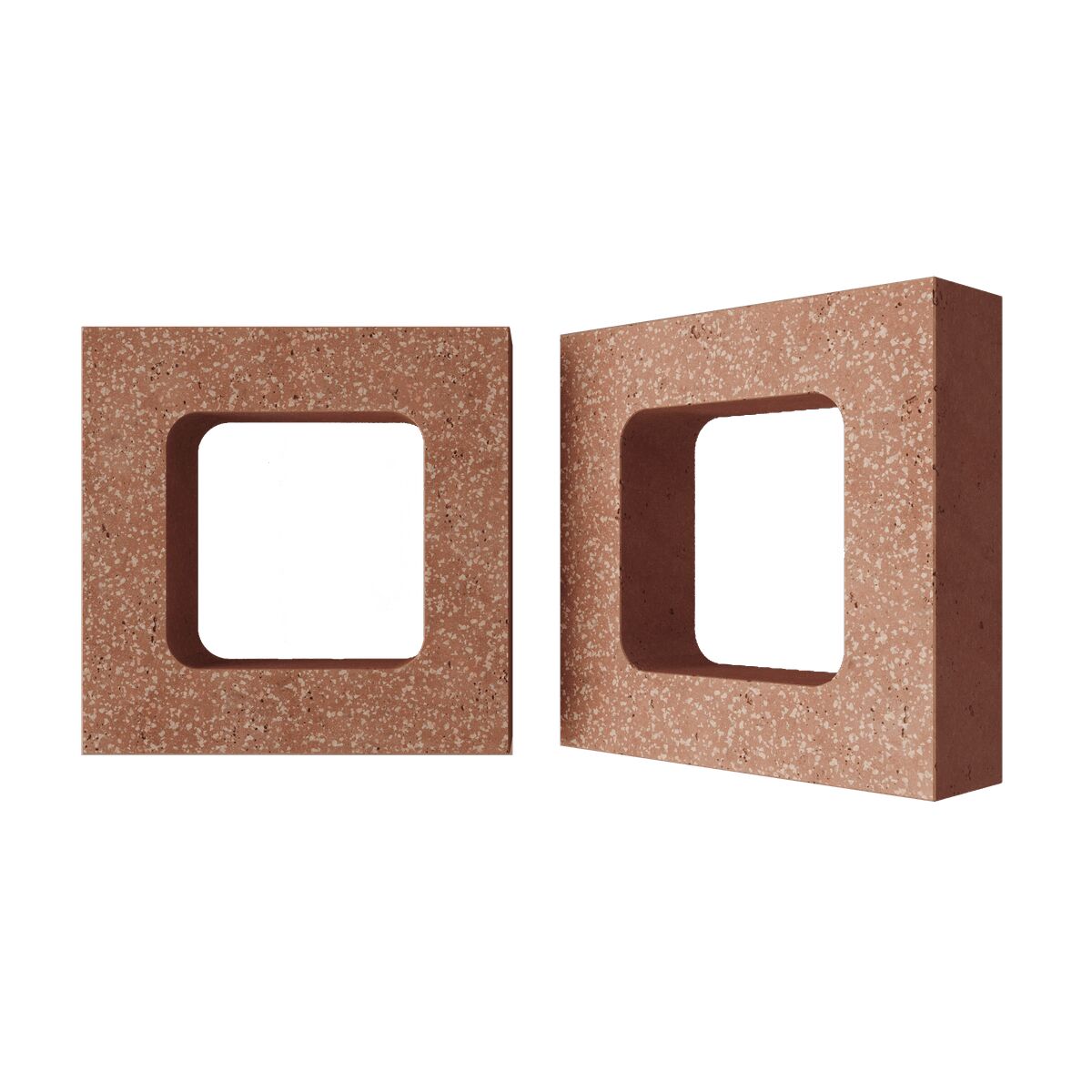 Блок архитектурный шлифованный Cube (Куб)-90 LUX 250х250мм Nokkel, терракотовый