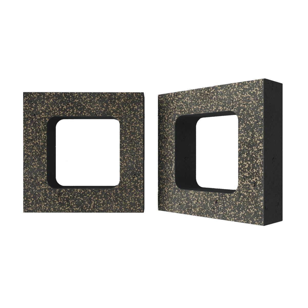 Блок архитектурный шлифованный Cube (Куб)-90 LUX 250х250мм Nokkel, Блок архитектурный шлифованный Cube (Куб)-90 LUX черный 250х250мм Nokkel