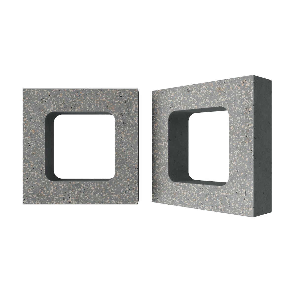 Блок архитектурный шлифованный Cube (Куб)-70 LUX серый 250х250мм Nokkel, серый