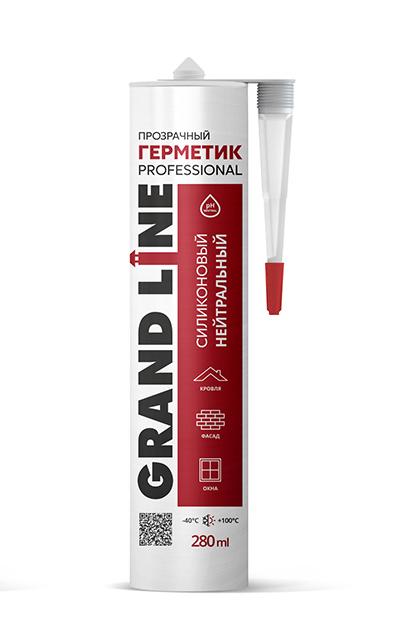 Герметик Grand Line Professional силиконовый нейтральный прозрачный 280мл, прозрачный купить в Санкт-Петербурге Герметик Grand Line Professional силиконовый нейтральный прозрачный 280мл, прозрачный