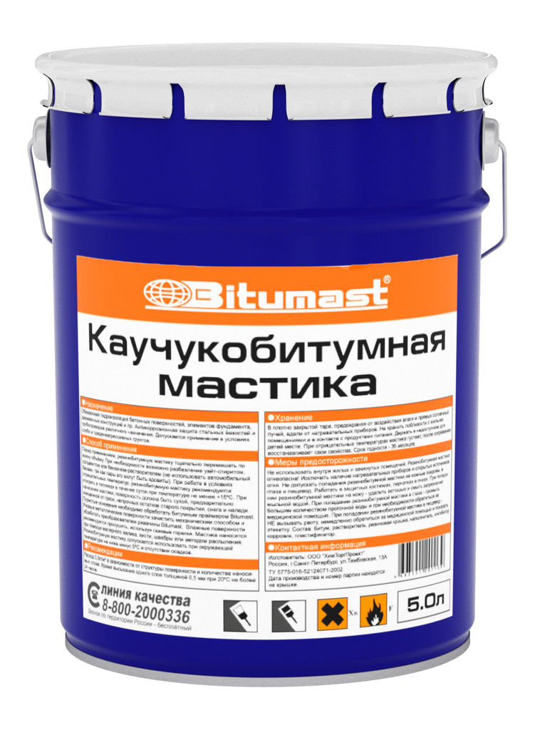 Мастика каучукобитумная Bitumast, 5л, каучукобитумная мастика Bitumast (Битумаст) купить в Санкт-Петербурге Мастика каучукобитумная Bitumast, 5л, каучукобитумная мастика Bitumast (Битумаст)