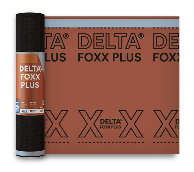Диффузионная мембрана DELTA FOXX PLUS 1,5х50м 75м², Немецкая диффузионная мембрана с двумя зонами проклейки DELTA-FOXX PLUS