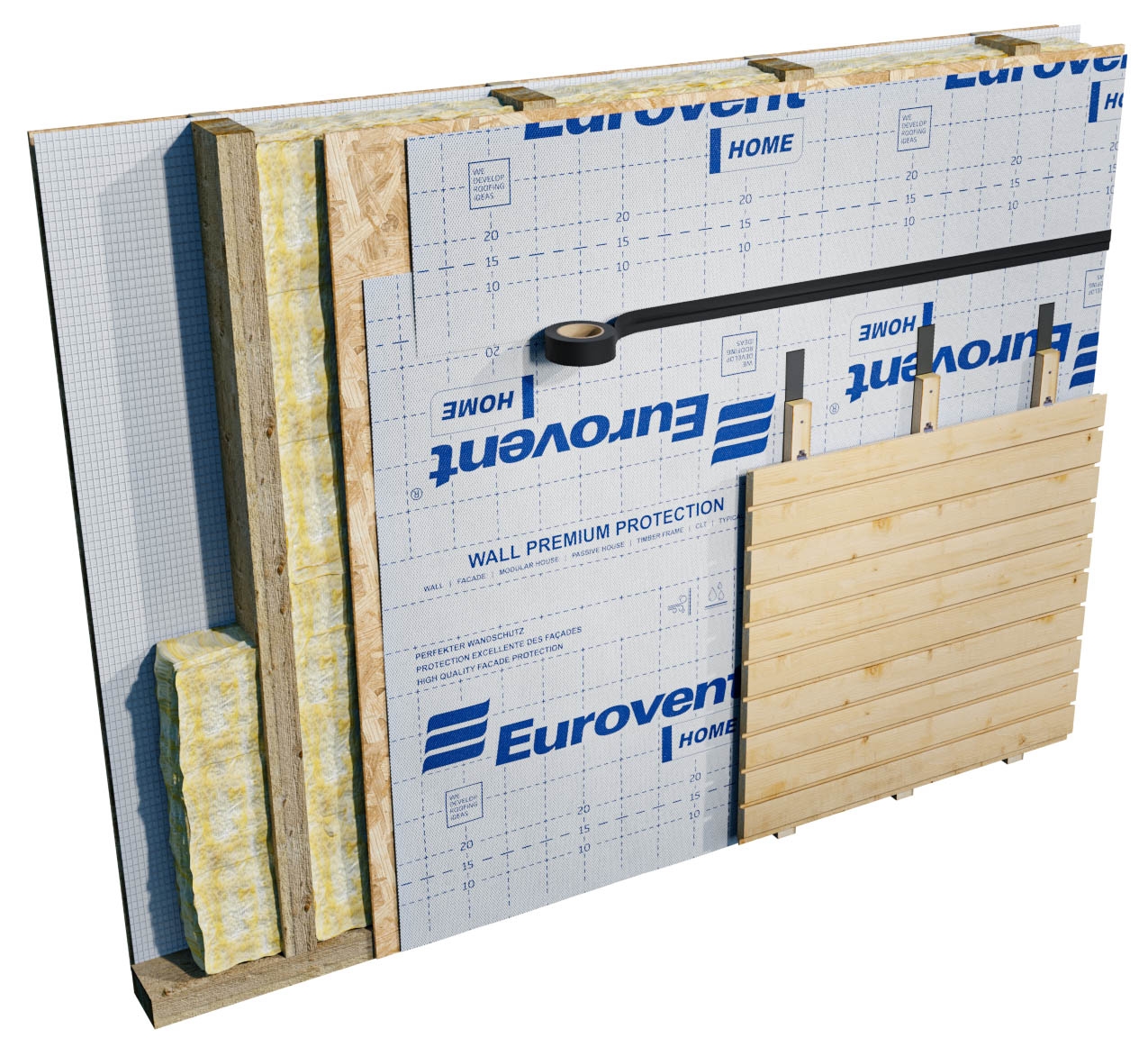 Диффузионная мембрана Eurovent Home 1.5х50м 75м2 купить в Санкт-Петербурге Диффузионная мембрана Eurovent Home 1.5х50м 75м2