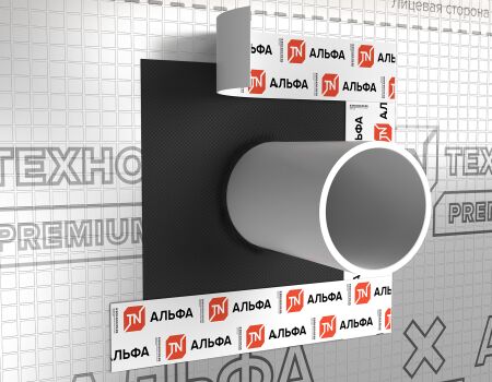 Уплотнительная манжета ТехноНиколь Альфапайп 100мм 24х24см, чёрный купить в Санкт-Петербурге Уплотнительная манжета ТехноНиколь Альфапайп 100мм 24х24см, чёрный