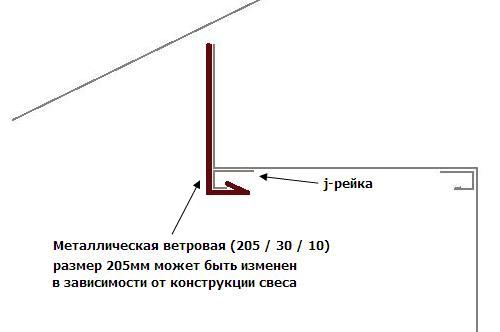 Ветровая доска для сайдинга 205<br>PE 0,45мм, Ветровая доска для сайдинга 205мм 8017