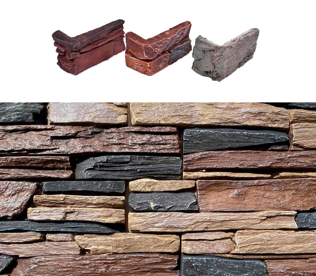 Искусственный камень угловой Танвальд 500х100мм болото 0.7пог.м CraftStone, болото