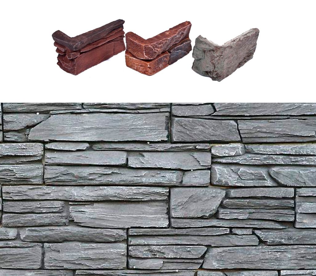Искусственный камень угловой Танвальд 500х100мм серый 0.7пог.м CraftStone, серый