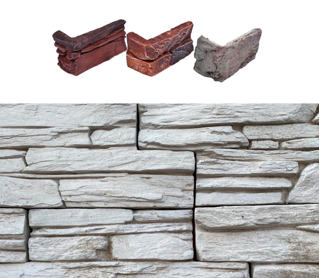 Искусственный камень угловой Танвальд 500х100мм белый 0.7пог.м CraftStone, белый