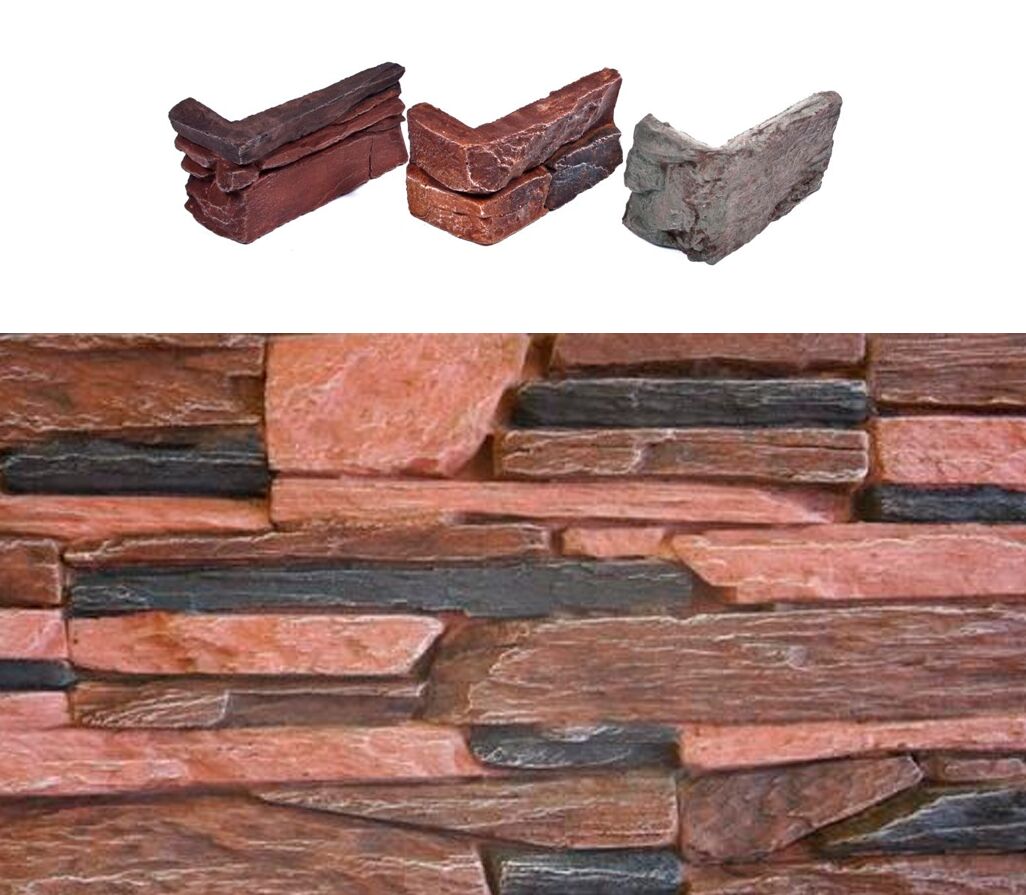 Искусственный камень угловой Танвальд 500х100мм красный 0.7пог.м CraftStone, красный