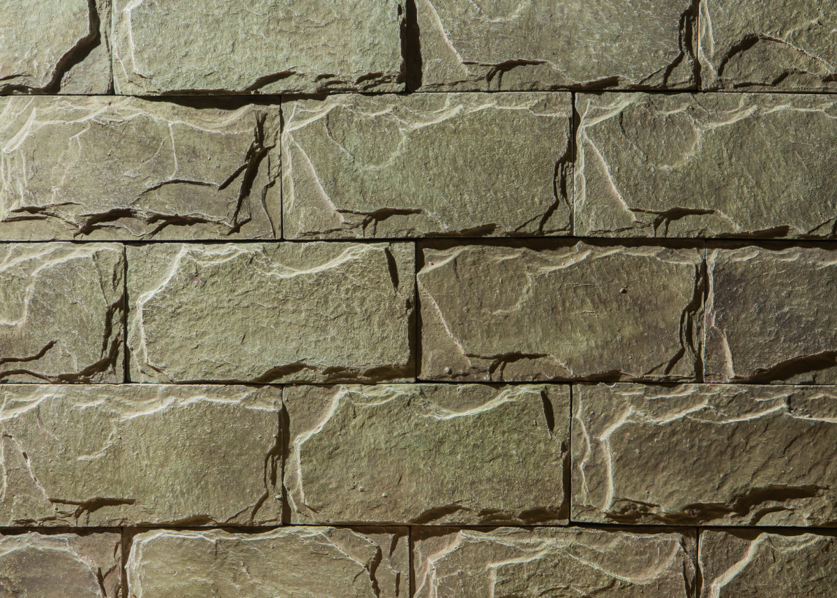 Искусственный камень Сланец мини 195х95мм зеленый 1м2 CraftStone, зелёный