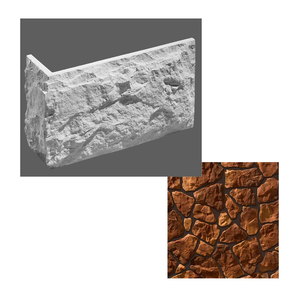Leonardo Stone Искусственный камень Углы Бергамо 1мп/уп, 345 (коричневый)