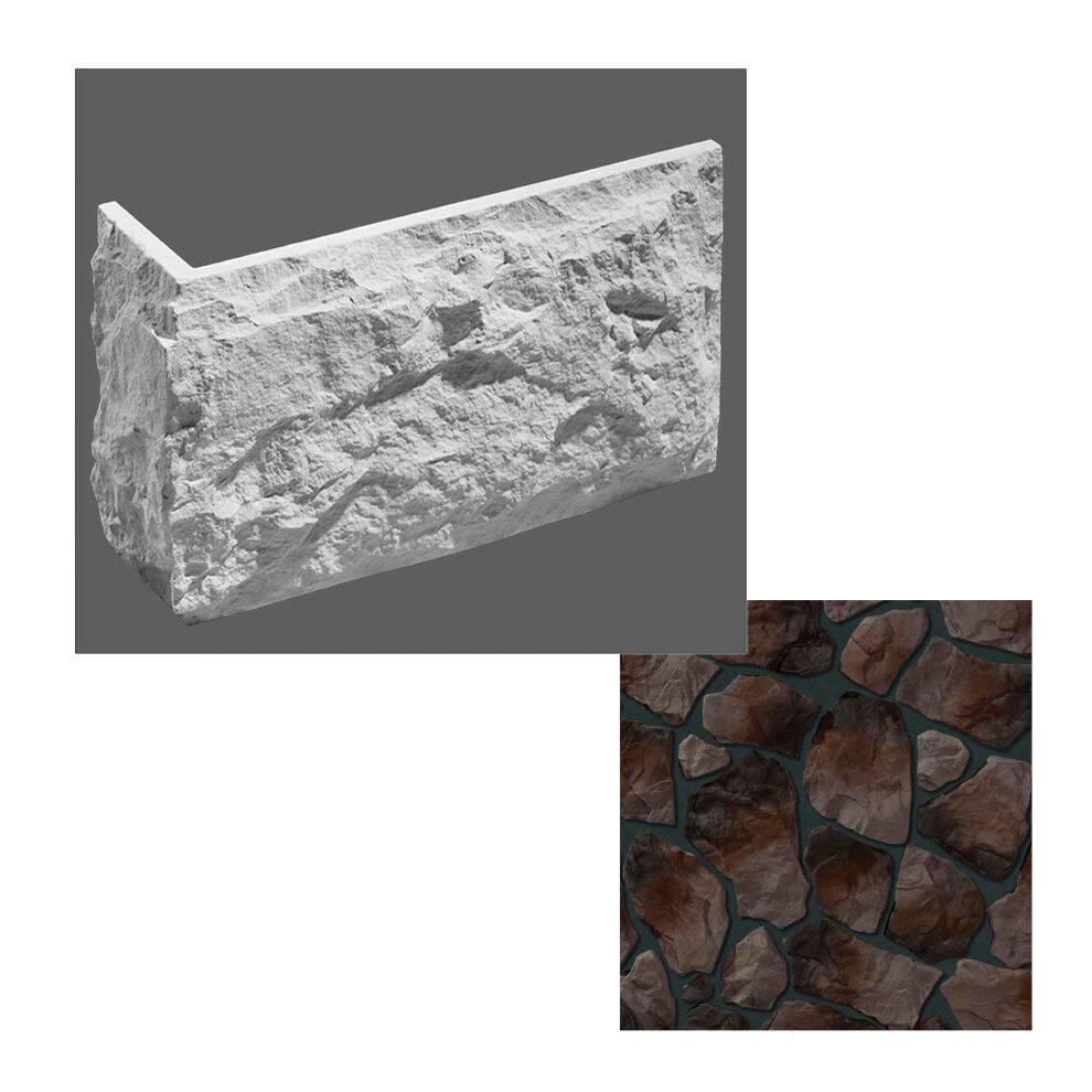Leonardo Stone Искусственный камень Углы Бергамо 1мп/уп, 742 (коричневый)