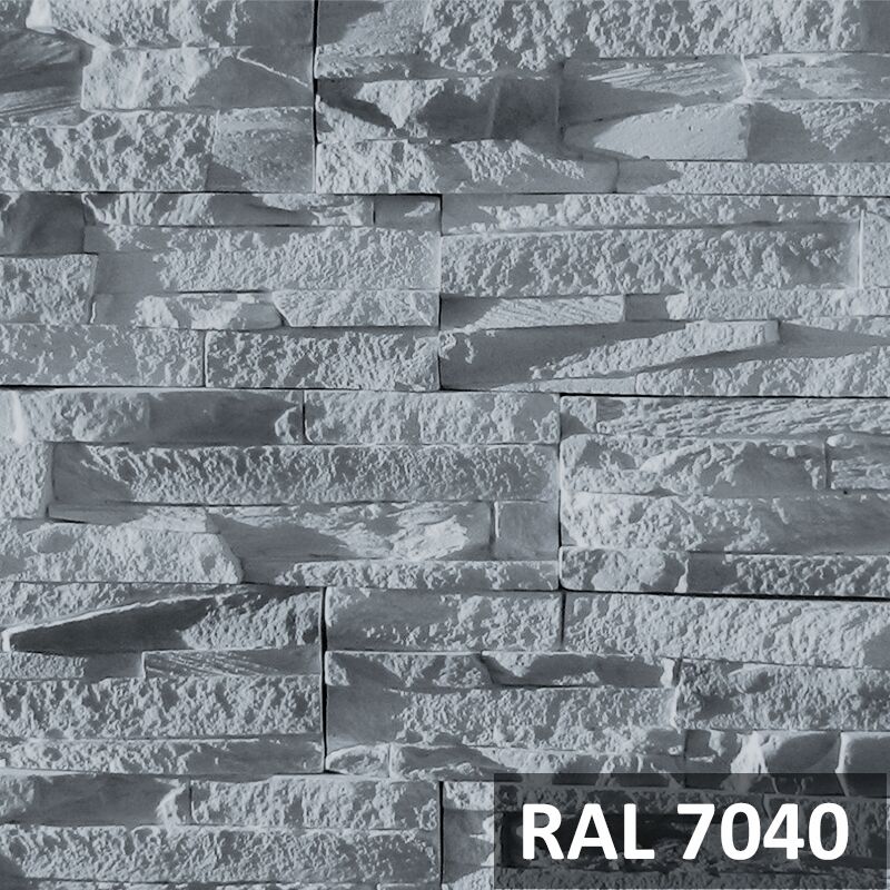 RAMO искусственный камень СПРИНГХОЛЛ 1м2/уп, RAMO искусственный камень СПРИНГХОЛЛ RAL7040 серый сланец (гипс) 1м2/уп