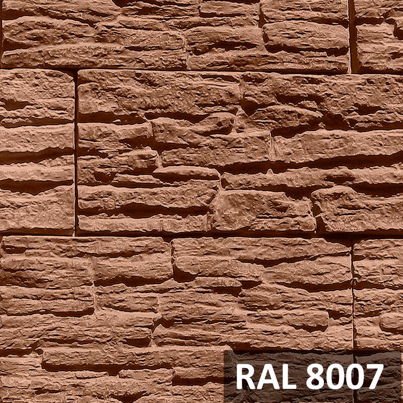 RAMO искусственный камень РЕТРО (бетон) 1м2/уп, RAMO искусственный камень РЕТРО RAL8007 палевый коричневый (бетон) 1м2/уп
