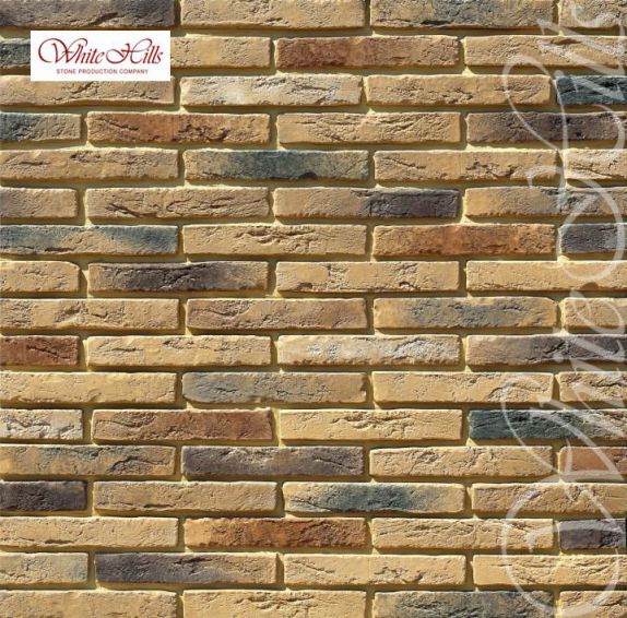Остия Брик (Ostia Brick) 290*50*17-20 декоративный кирпич 380-40, Искусственный камень White Hills Остия Брик 380-40, 0,37 кв.м/уп