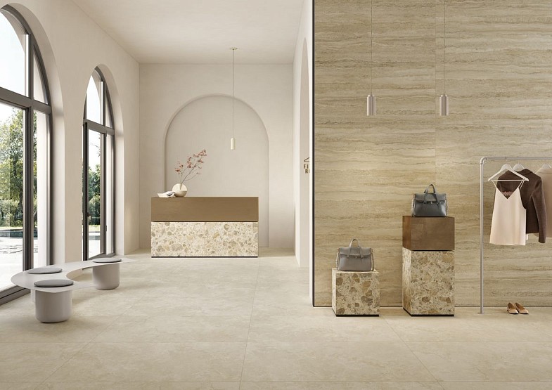 Керамогранит CityStone 120x60x0.8 Травертин Линейный нат. ректифицир. (2шт/уп/1.44м2) VitrA купить в Санкт-Петербурге Керамогранит CityStone 120x60x0.8 Травертин Линейный нат. ректифицир. (2шт/уп/1.44м2) VitrA