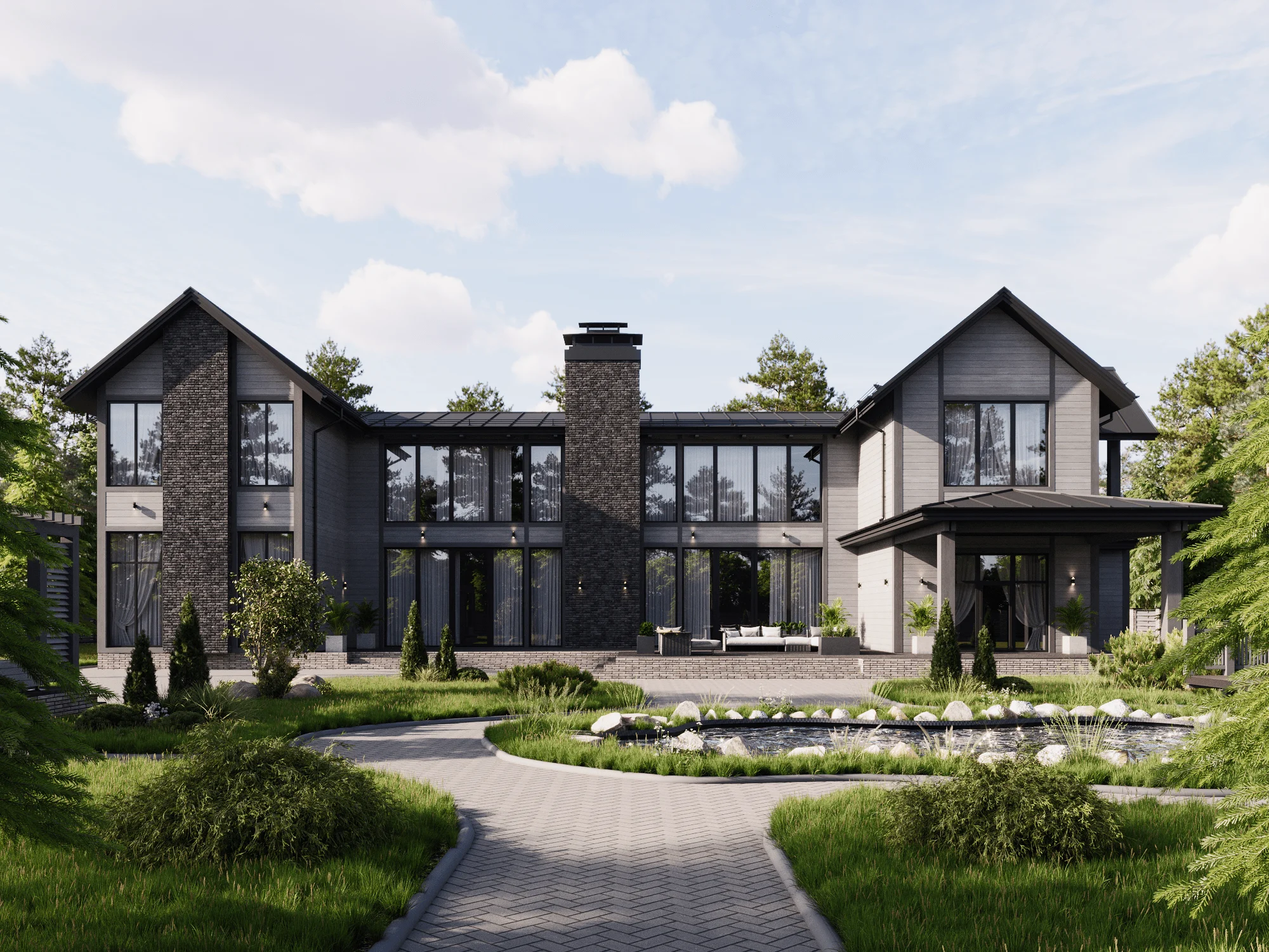 Кирпич облицовочный NF Simple графит 240х60х100мм 58шт/м2 420шт/пд BrickWell