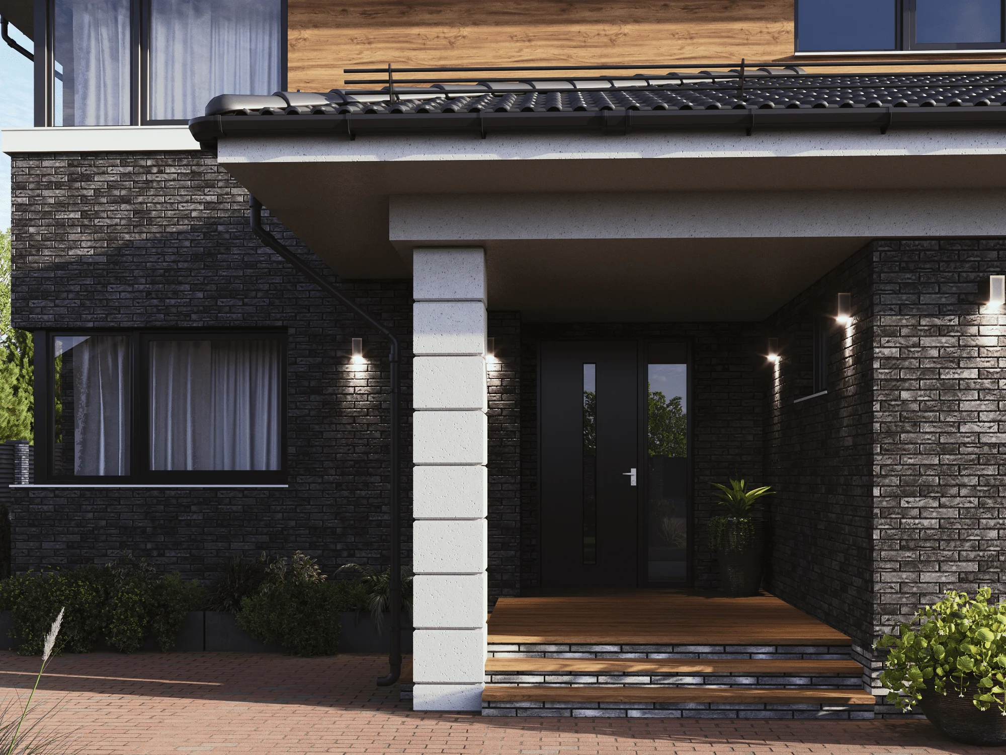 Кирпич облицовочный NF Simple графит 240х60х100мм 58шт/м2 420шт/пд BrickWell