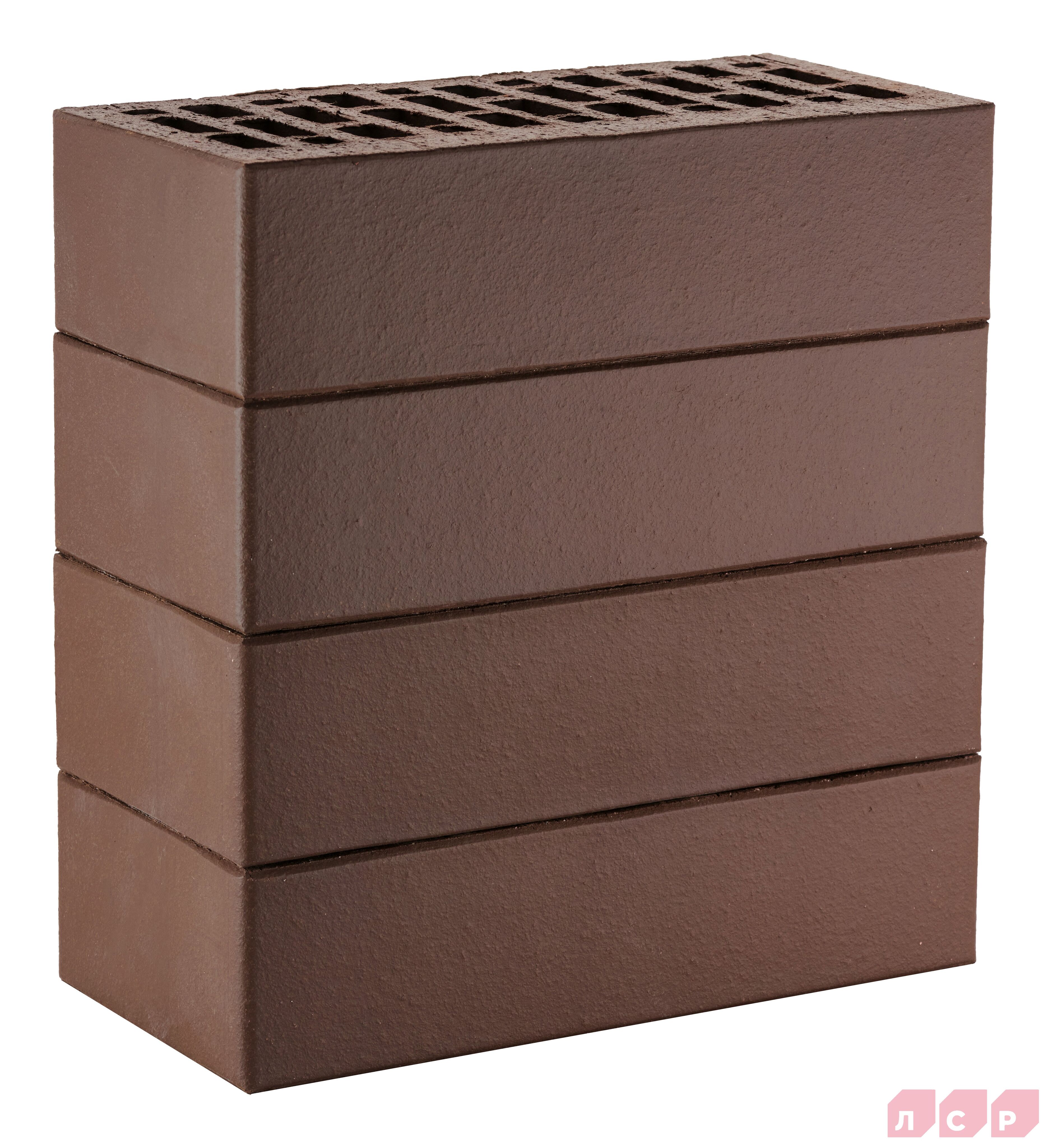 Кирпич ЛСР лицевой пустотелый темно-коричневый 1NF гладкий купить в Санкт-Петербурге