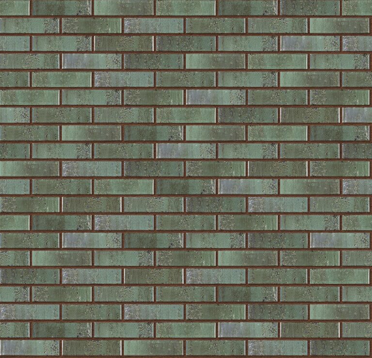 Recke Glanz 1-68-03-2-12 Кирпич облицовочный Зеленый Морская волна 1НФ 250х120х65мм 480шт/пд