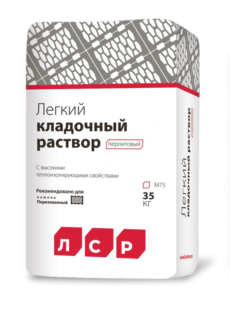 Легкий кладочный раствор ЛСР - Перлитовый/ М75, Легкий кладочный раствор Перлитовый М75