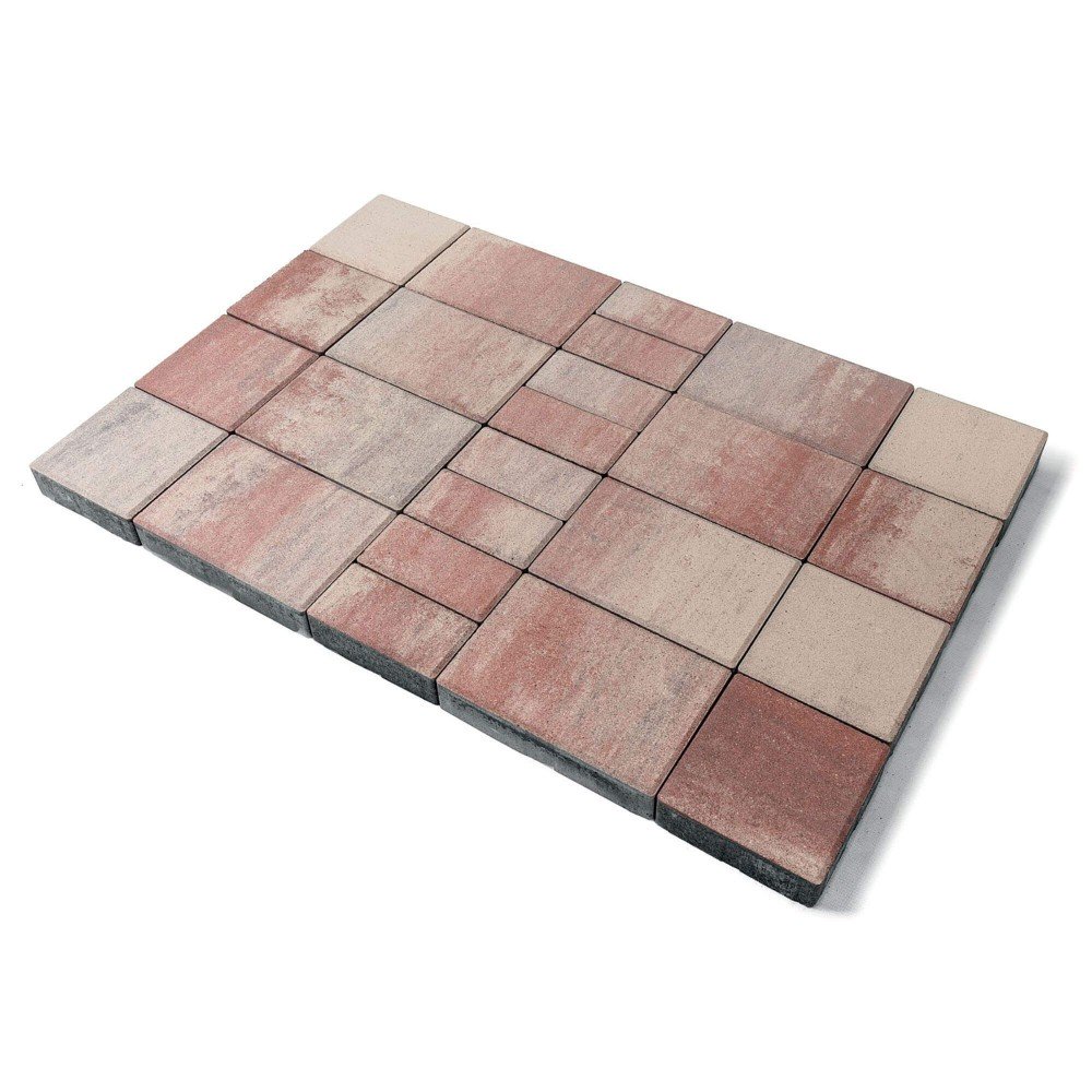 Тротуарная плитка Мозаика Color Mix фламинго, высота 60 мм