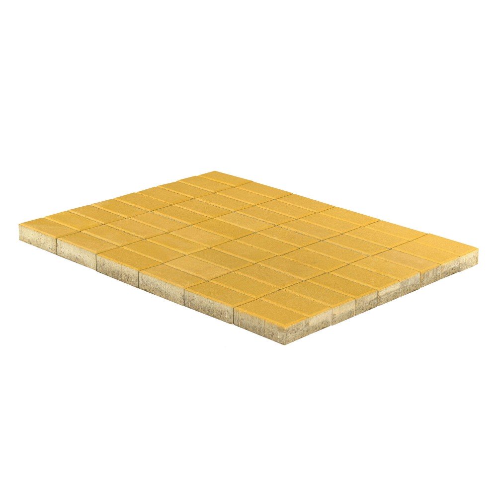 Тротуарная плитка Прямоугольник желтый 200х100х60 мм, Тротуарная плитка Прямоугольник желтый