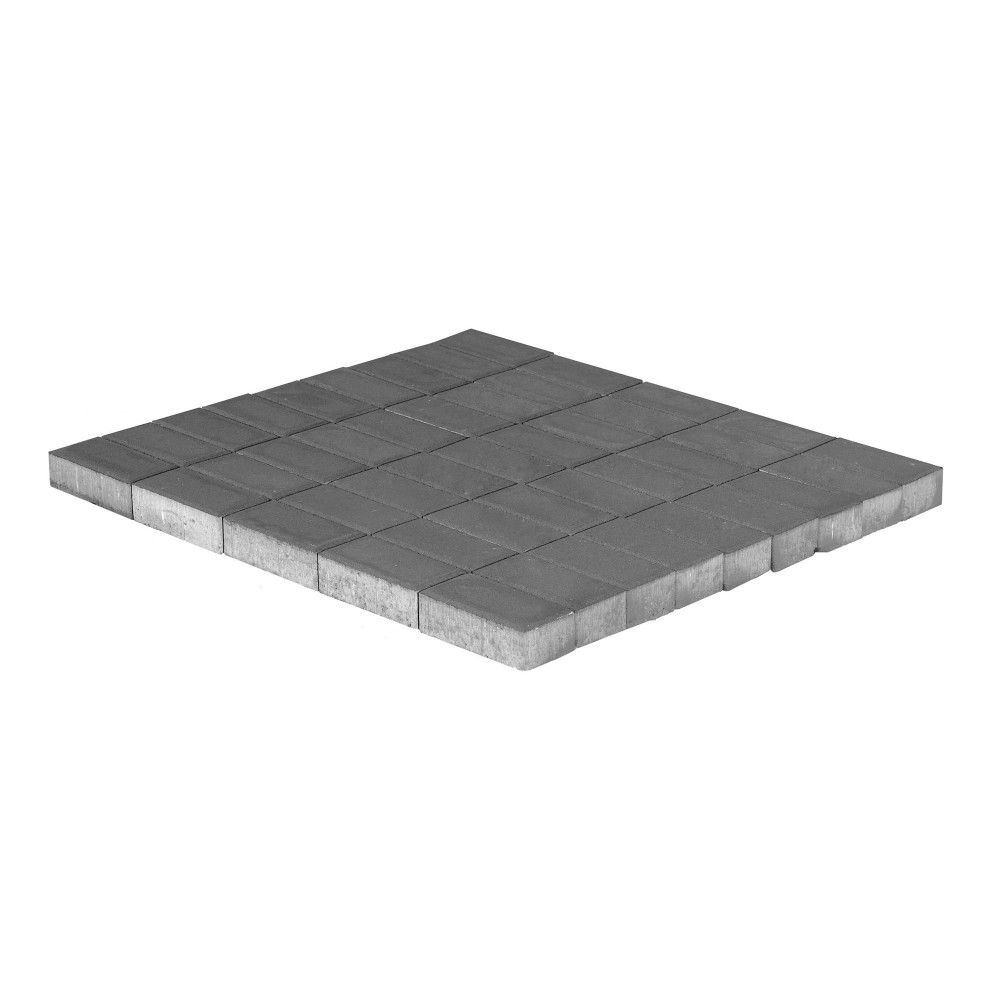 Тротуарная плитка Прямоугольник двухслойная серый 200х100х60 мм, Тротуарная плитка Прямоугольник двухслойная серый