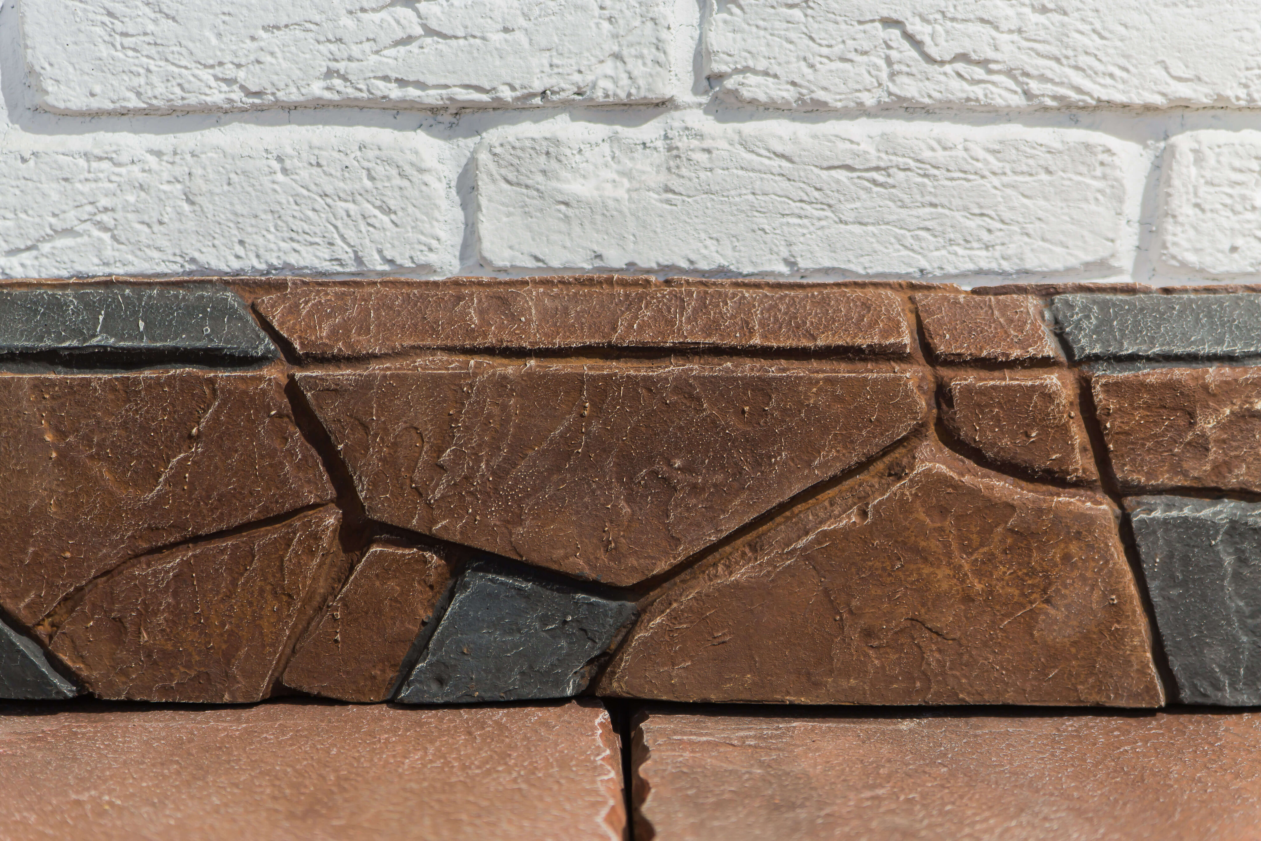 Бордюрный камень тротуарный фактурный 600х200х50мм CraftStone, Бордюрный камень тротуарный фактурный 600х200х50мм коричневый CraftStone