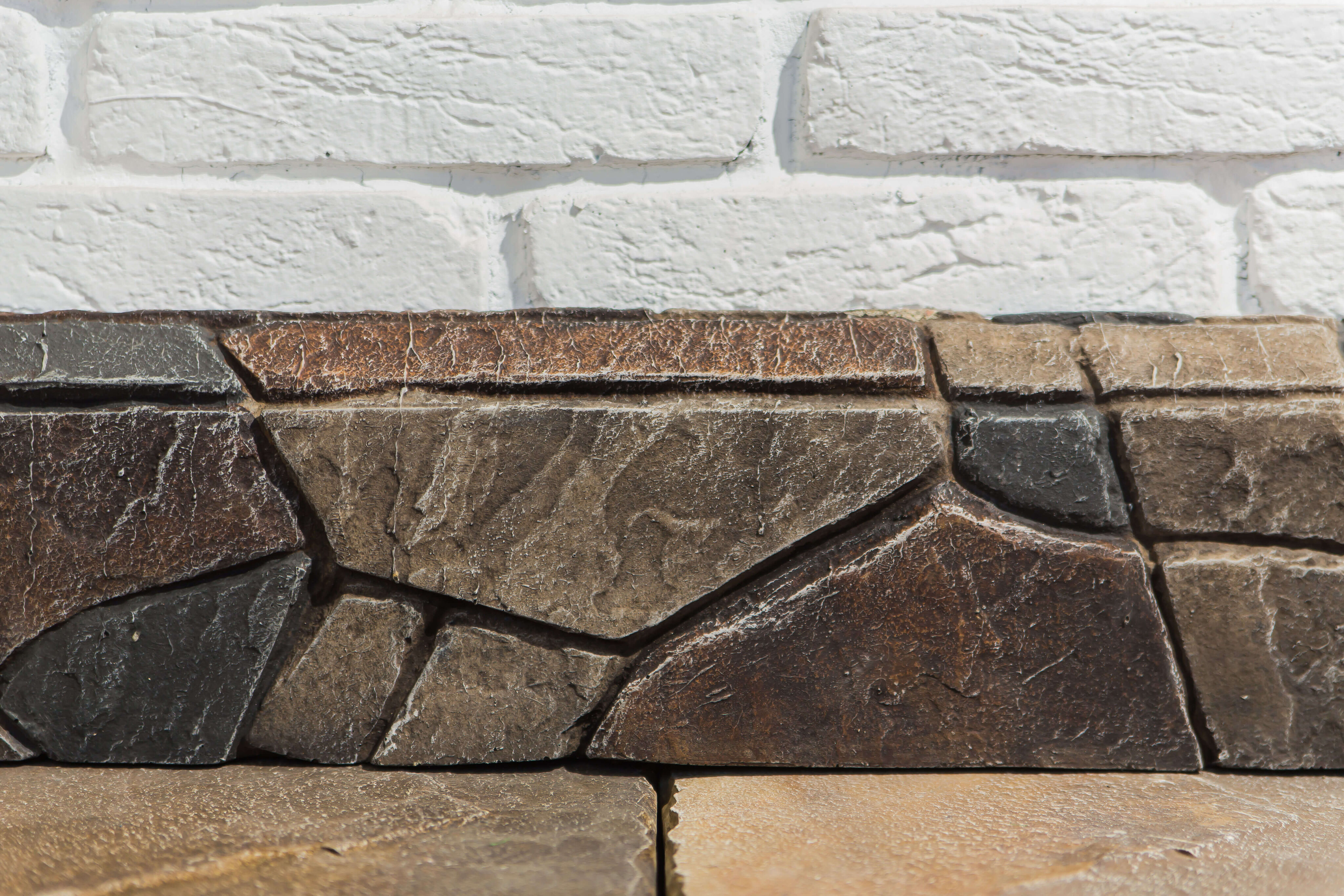 Бордюрный камень тротуарный фактурный 600х200х50мм CraftStone, Бордюрный камень тротуарный фактурный 600х200х50мм кора CraftStone