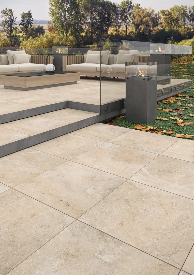 Плита террасная Burlington ivory gres структурная 595х895х20мм матовая Paradyz 1.877шт/м2 2шт/уп