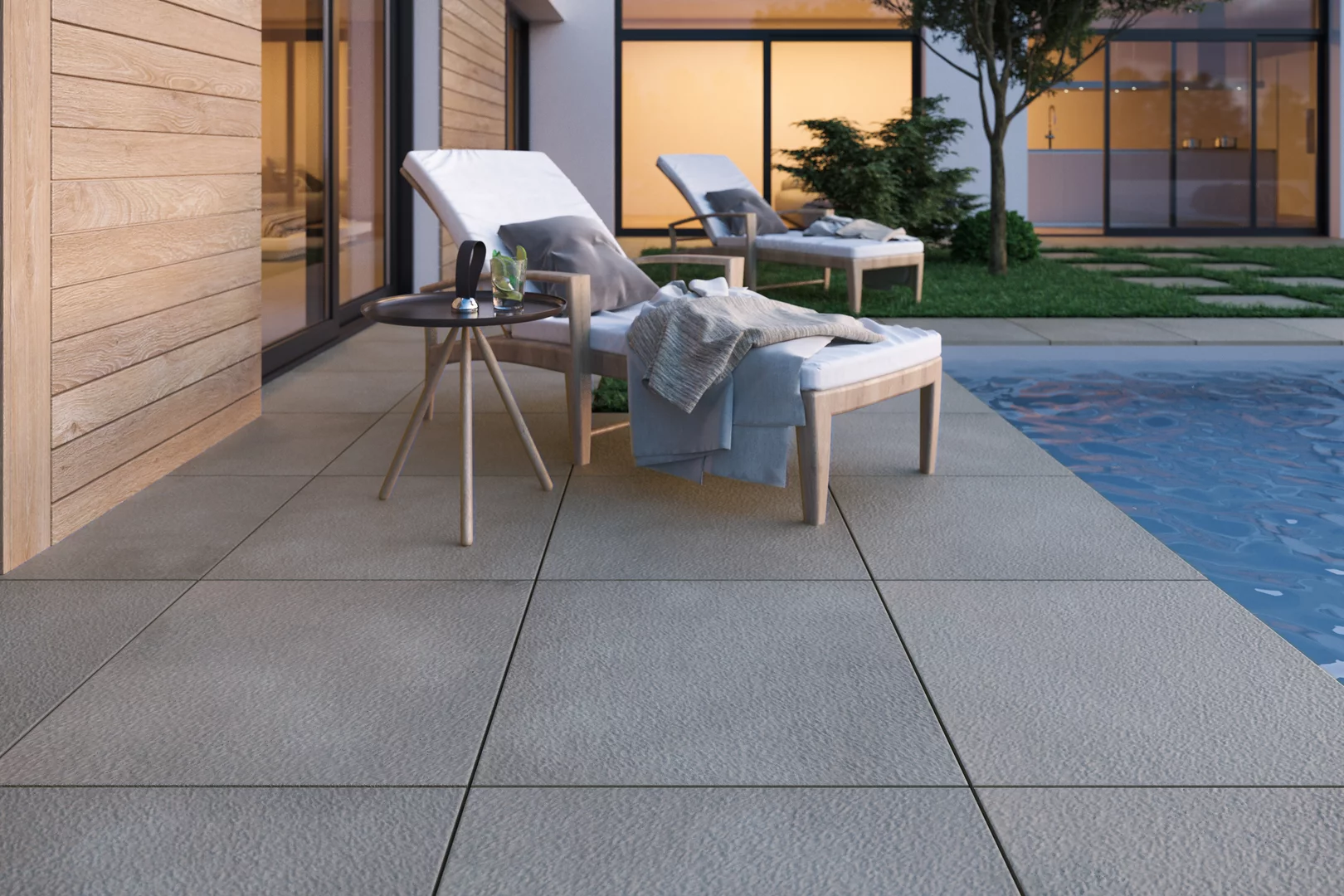 Плита террасная Garden grys gres гладкая 595х595х20мм матовая Paradyz 2.83шт/м2 2шт/уп