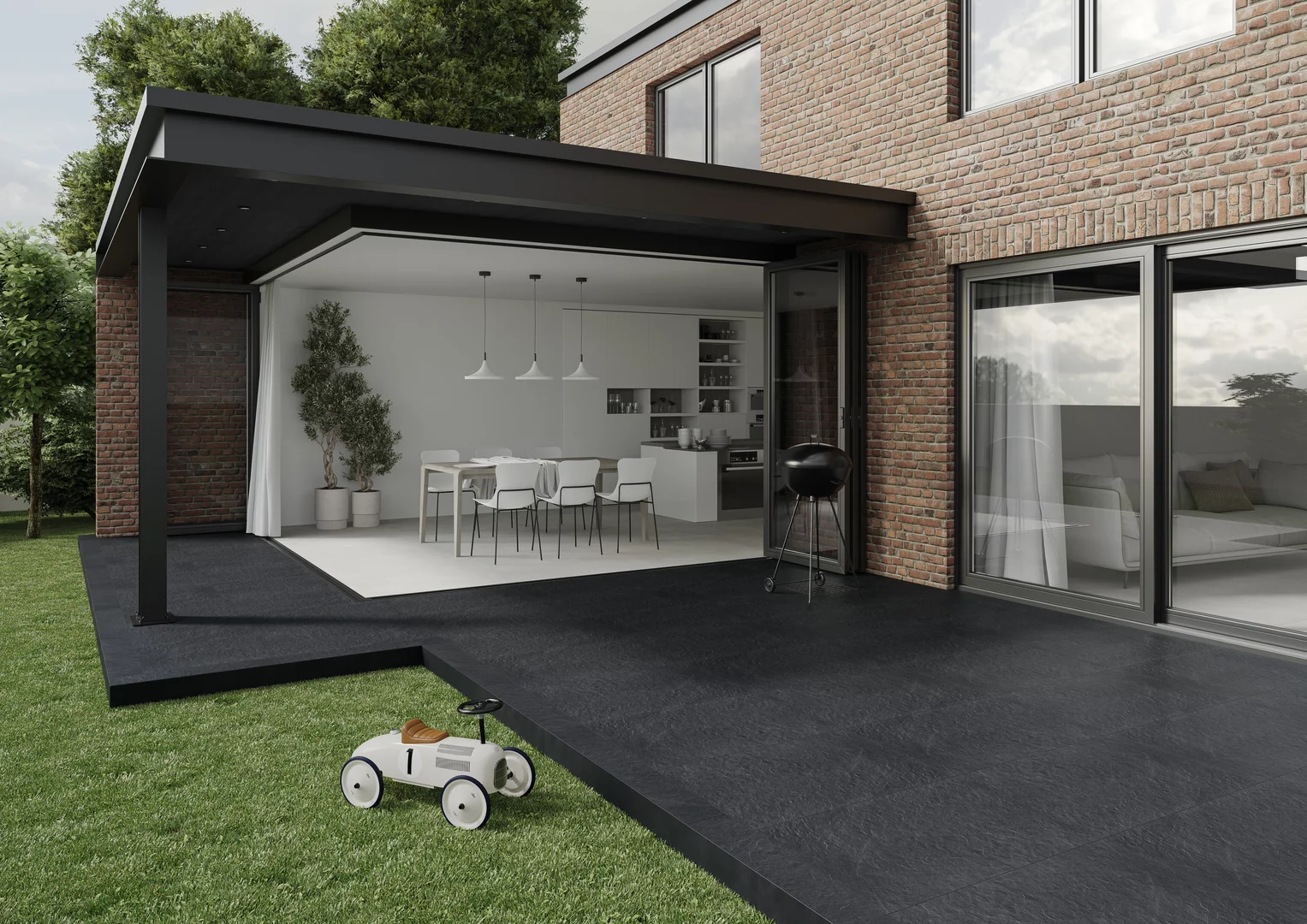 Плита террасная Minster black gres структурная 595х895х20мм матовая Paradyz 1.877шт/м2 2шт/уп