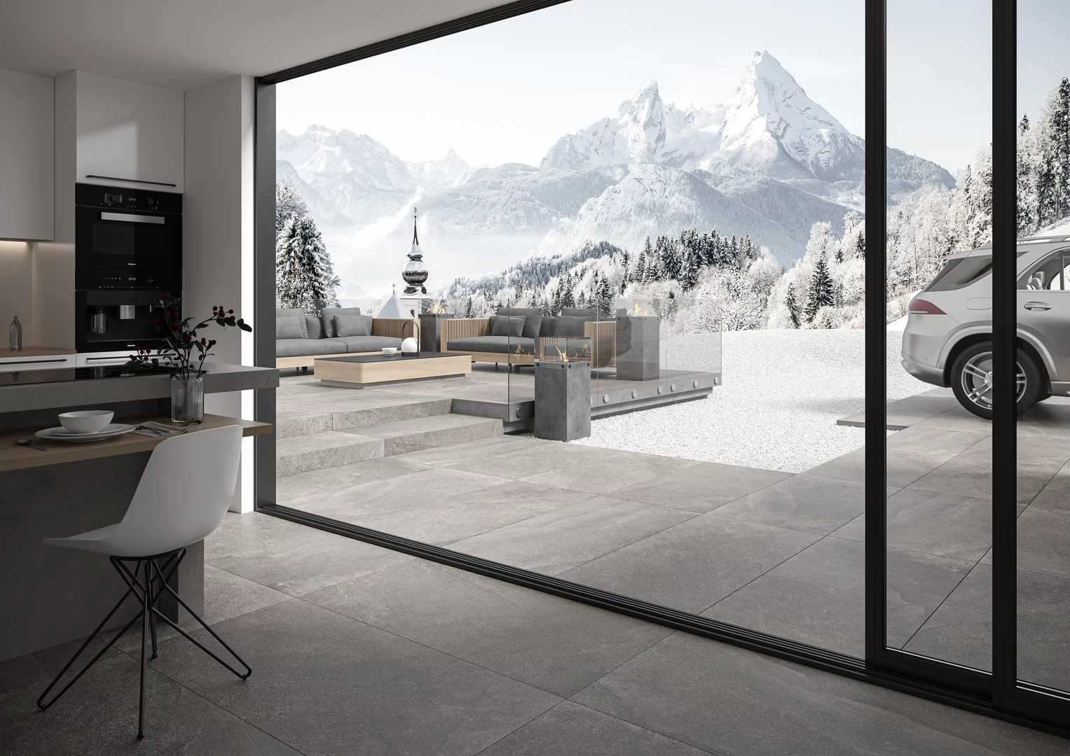 Плита террасная Natural Rocks titan gres структурная 595х595х20мм матовая Paradyz 2.83шт/м2 2шт/уп