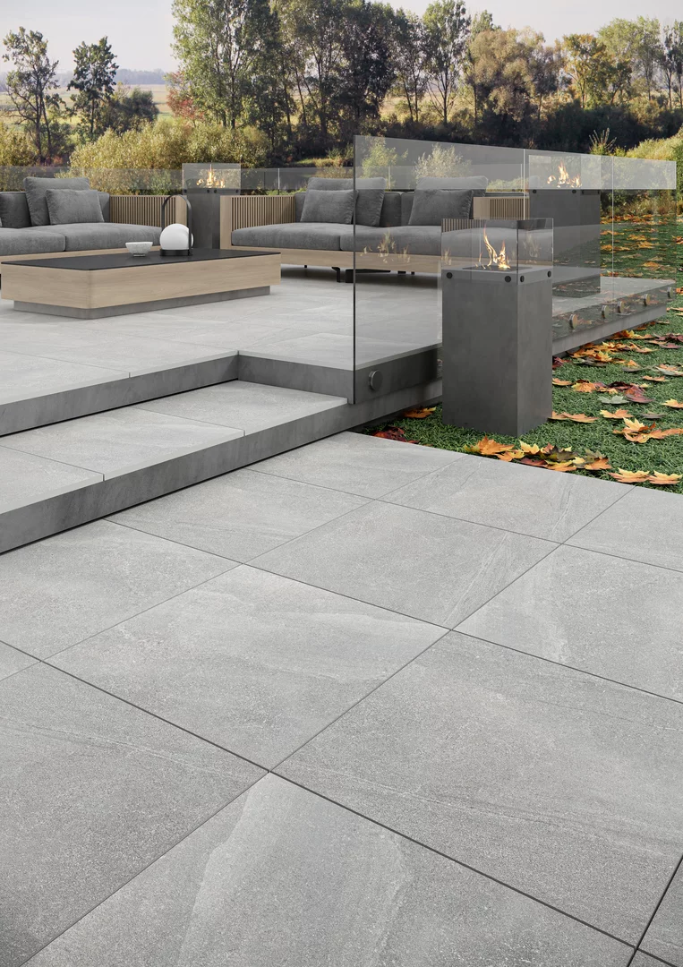 Плита террасная Natural Rocks silver gres структурная 595х595х20мм матовая Paradyz 2.83шт/м2 2шт/уп